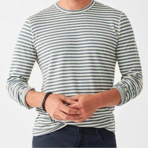 Faherty Cloud Reversible Long-Sleeve Tee (S)  - Marine & Ivory Stripe